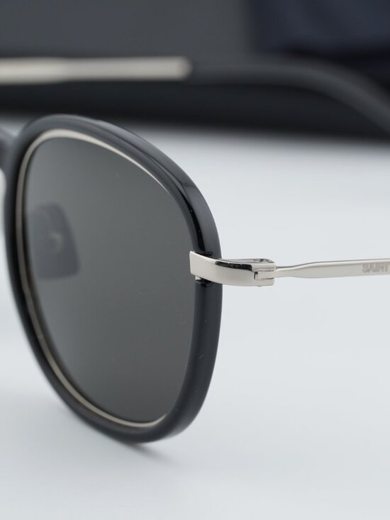 Saint Laurent SL436 001 Round Sunglasses - Black main image 9